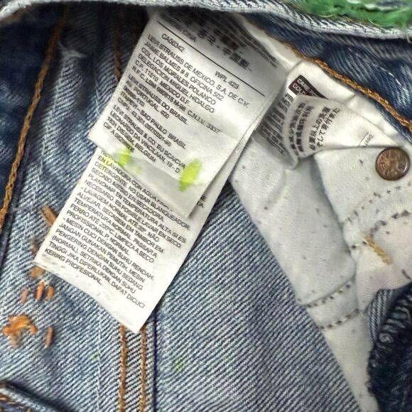 OOAK Levi Patchwork Shorts Res Ipsa Boho Cut Off Denim Shorts Size 26” #134 - Picture 6 of 9